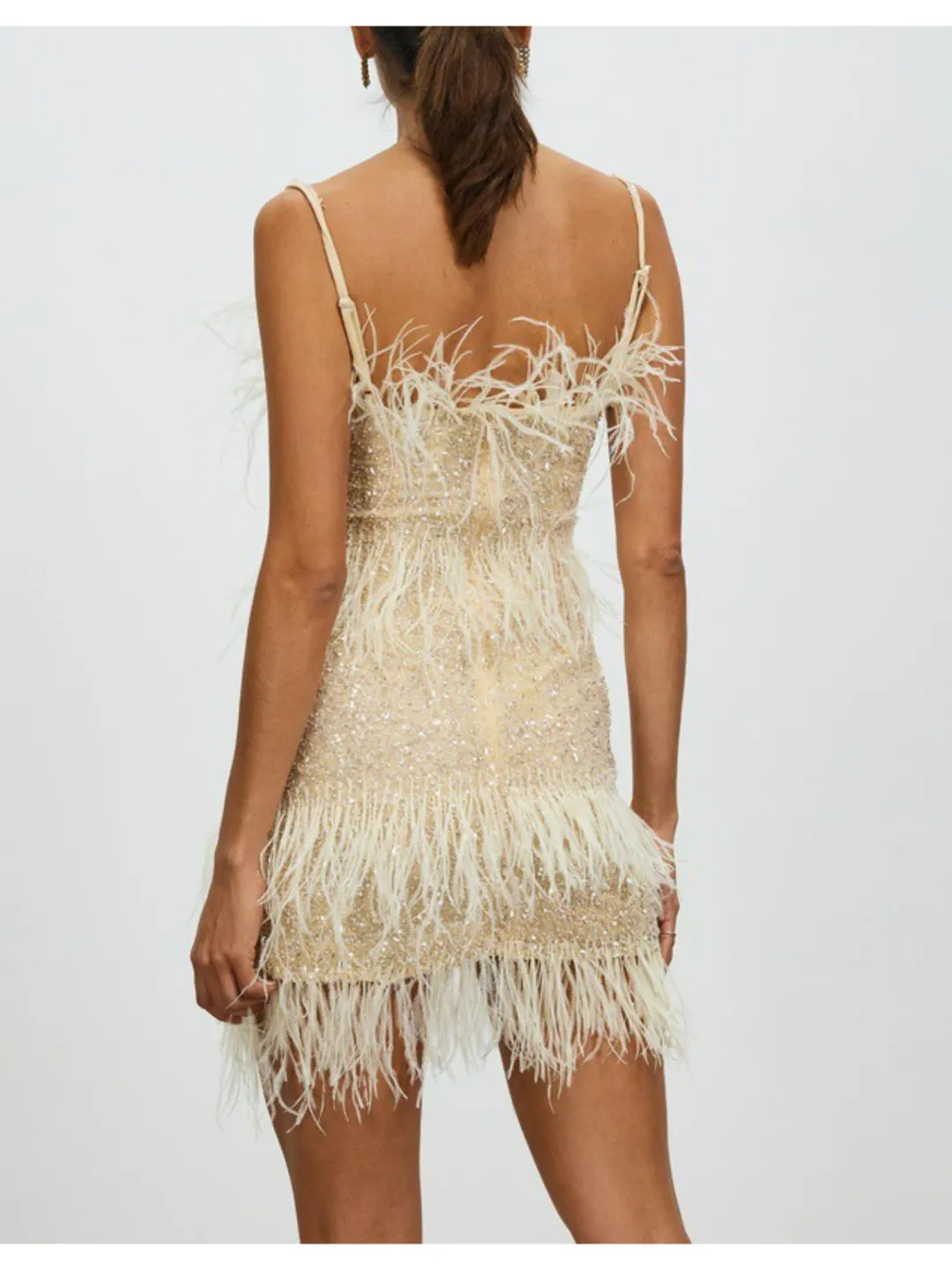 Rachel Gilbert Frenchy Mini Dress Nude Size AU 10 for rent on The Volte - main image
