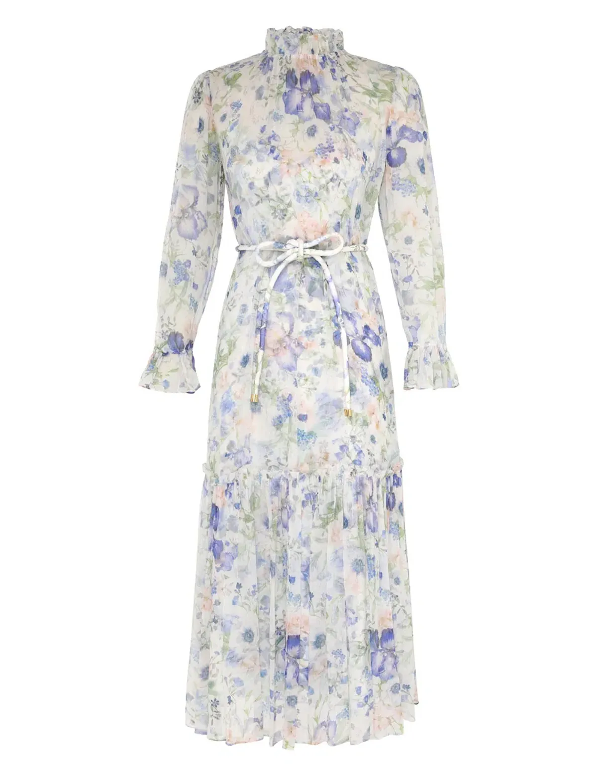 Zimmermann Natura Tubular Midi Dress Blue Garden Floral Size 4 / AU 16 - Image 3