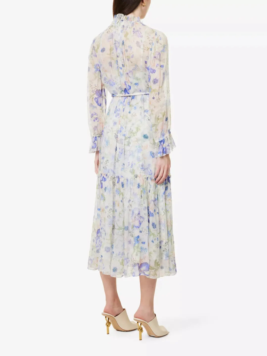Zimmermann Natura Tubular Midi Dress Blue Garden Floral Size 4 / AU 16 for rent on The Volte - main image