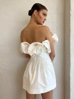 Rachel Gilbert Freida Mini Dress Ivory Size 3 / AU 12 for rent on The Volte - image 4