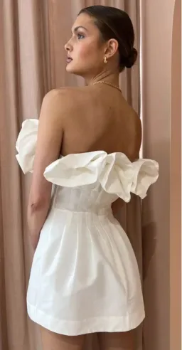 Rachel Gilbert Freida Mini Dress Ivory Size 3 / AU 12 for rent on The Volte - image 2