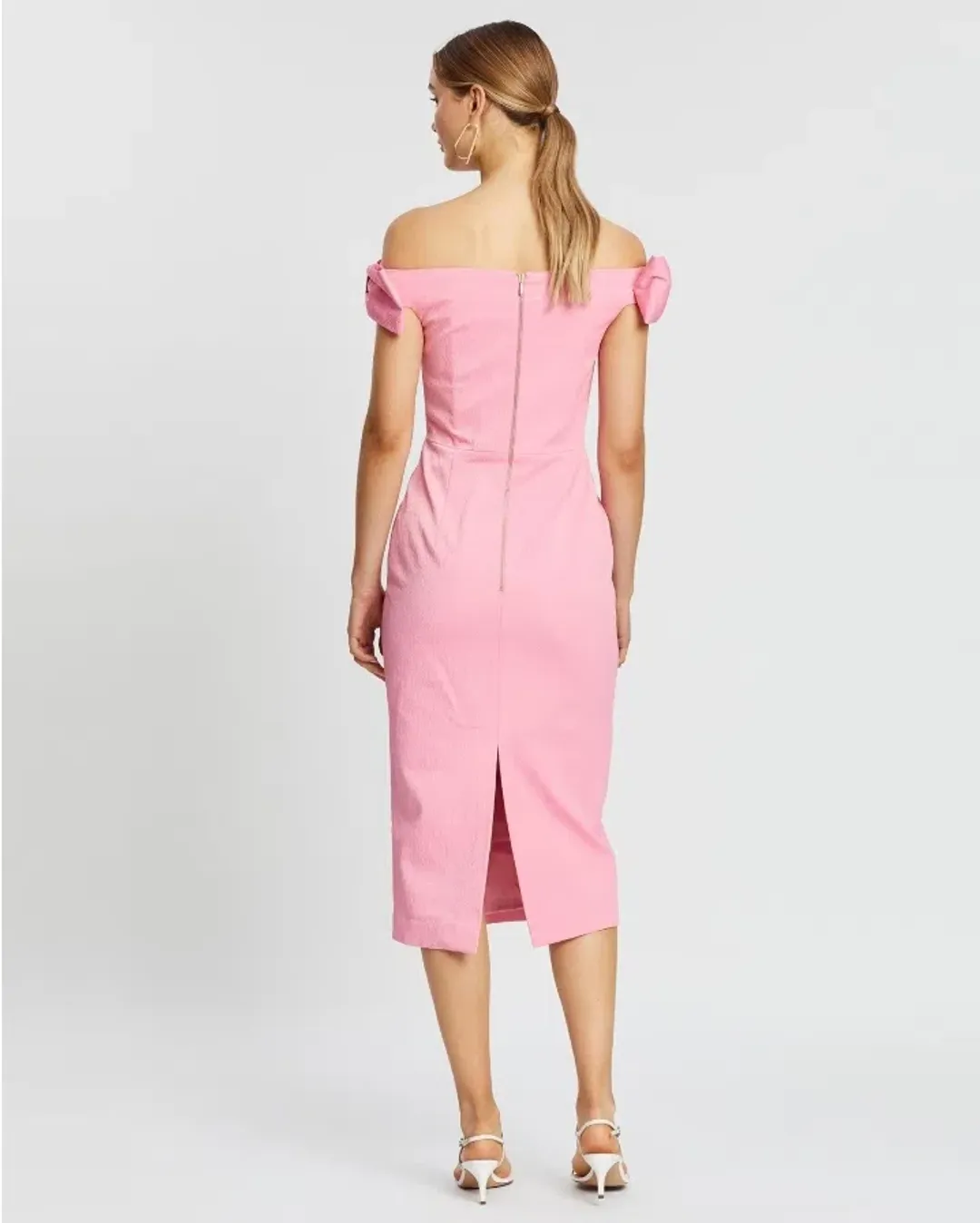 Rebecca Vallance Winslow Midi Dress Pink Size 14 for rent on The Volte - main image