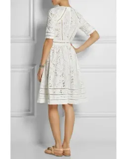 Zimmermann Roamer Day Dress White Broderie Anglaise Size 2/Au 12 for rent on The Volte - image 2