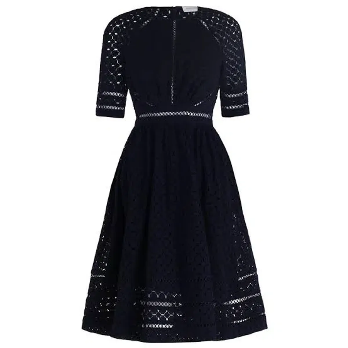 Zimmermann Roamer Day Dress Black Broderie Anglaise Size 3/Au 14 - Image 1