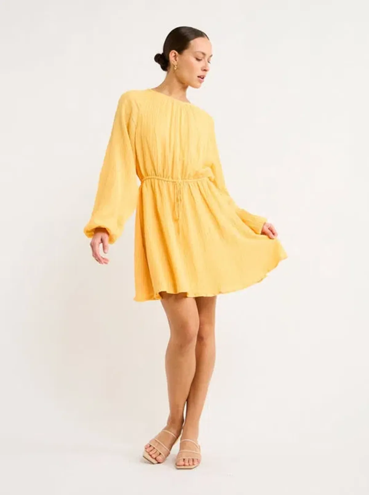 Faithfull the Brand Constance Mini Dress in Saffron Size 6 - Image 2