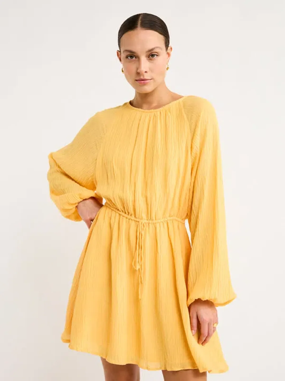 Faithfull the Brand Constance Mini Dress in Saffron Size 6 - Image 3