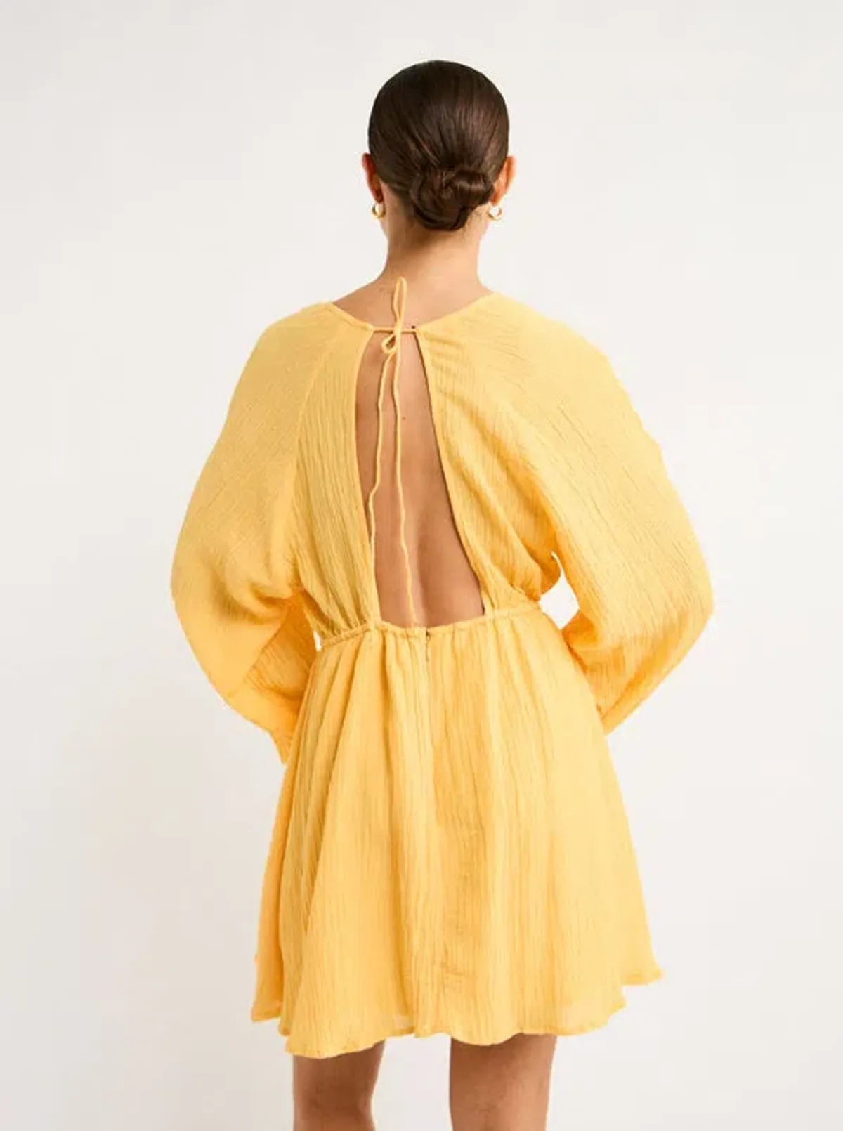 Faithfull the Brand Constance Mini Dress in Saffron Size 6 - Image 4