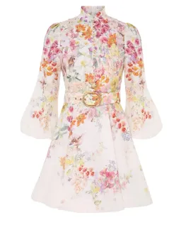 Zimmermann The Natura Buttoned Mini Dress in Kaleidoscope Garden Size 2 / AU 12 for rent on The Volte - image 4