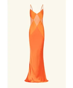 Shona Joy Mia Contrast Spliced Maxi Dress Red Orange/Hibiscus Size AU 10 for rent on The Volte - image 4