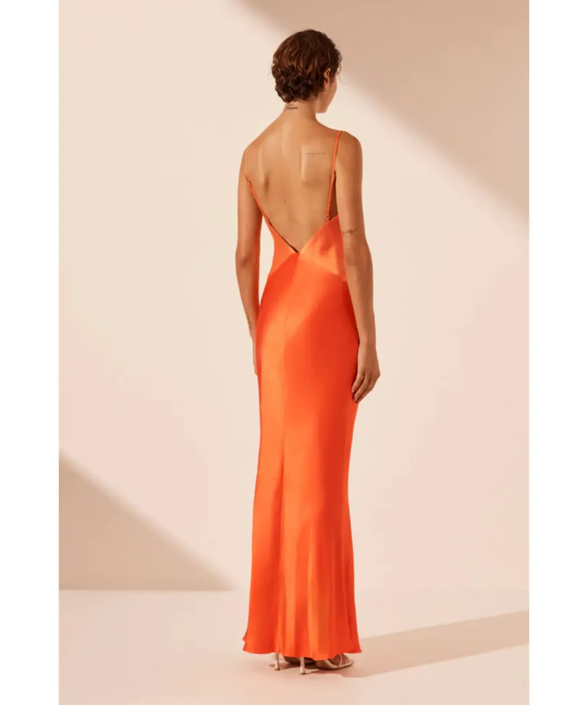 Shona Joy Mia Contrast Spliced Maxi Dress Red Orange/Hibiscus Size AU 10 - Image 3