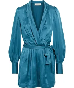 Zimmerman Wrap Playsuit in Teal Size 2 / AU 12 for rent on The Volte - image 4