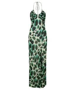Rat & Boa Vivi Dress in Green Leopard Print Size AU 10 for rent on The Volte - image 3