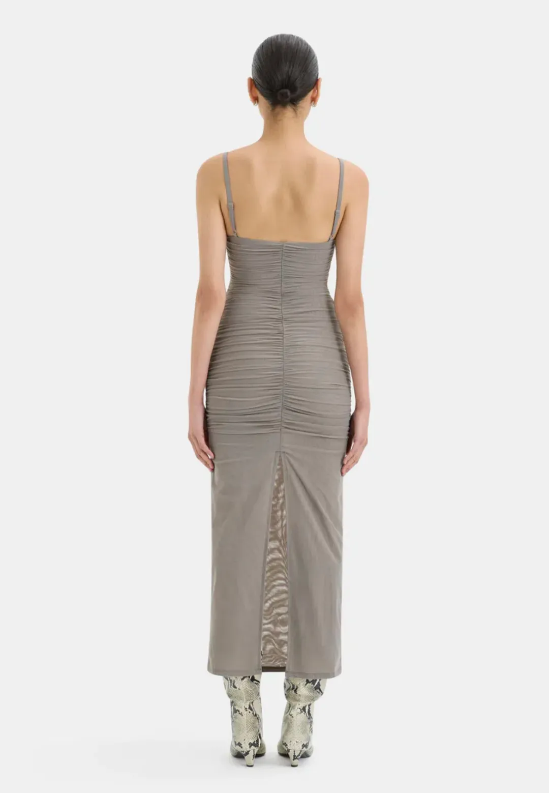 Sir The Label Jacques Gathered Midi Dress Slate Size 1 / AU 8 for rent on The Volte - main image