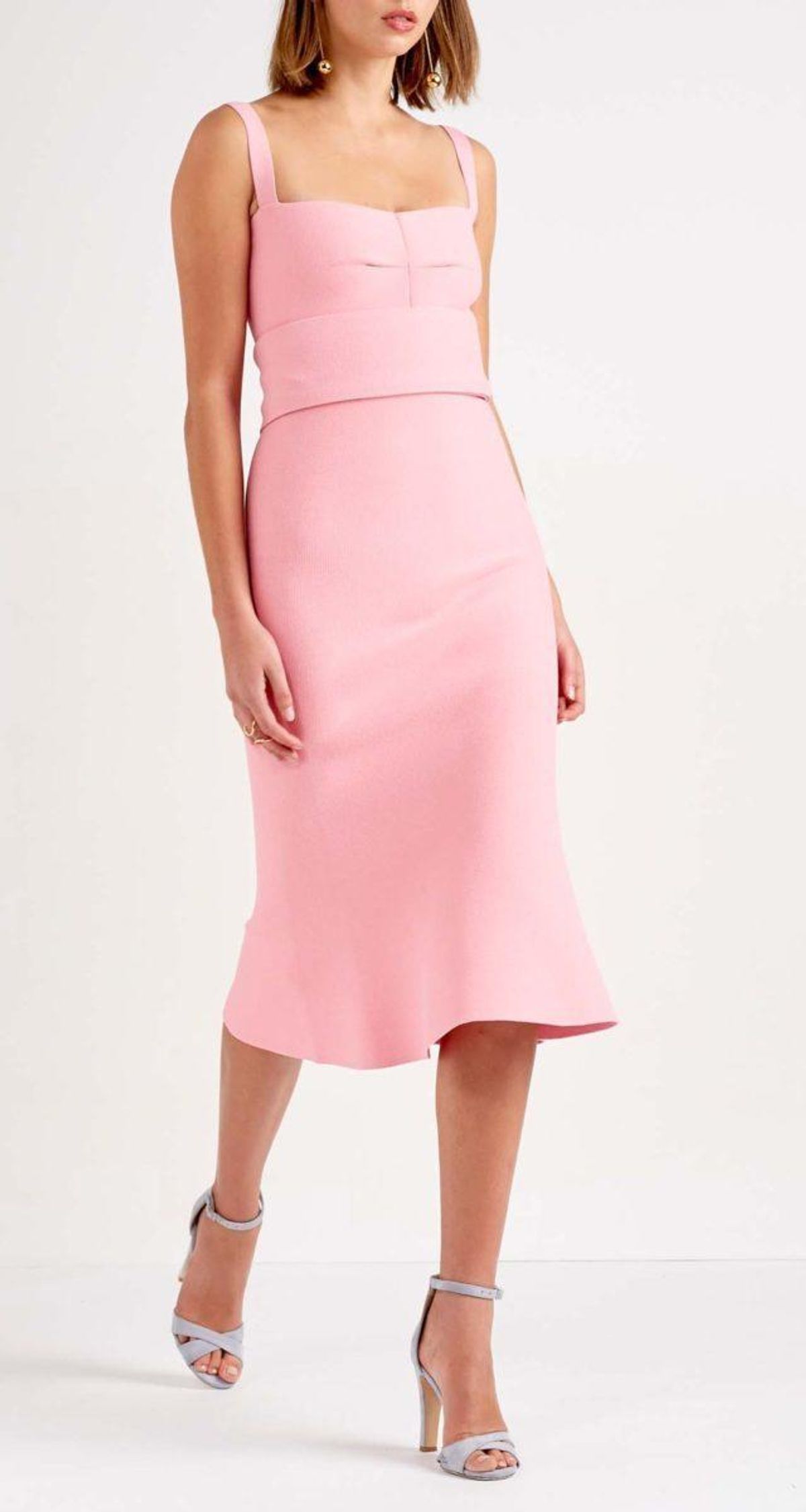 Scanlan Theodore Crepe Knit Bralette Dress Pink Size S / Au 8 - Image 3