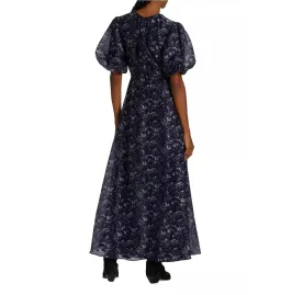 Sir the Label Caprice Puff Sleeve Midi Dress in Navy Size 1 / AU 8 for rent on The Volte - image 3