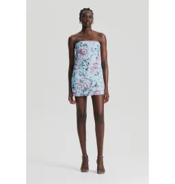 Scanlan Theodore Taffeta Mini Dress Ice Blue Size 8 for rent on The Volte - image 1