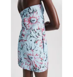 Scanlan Theodore Taffeta Mini Dress Ice Blue Size 8 for rent on The Volte - image 3