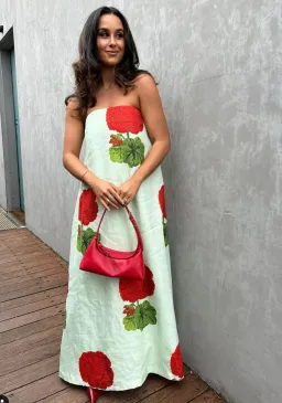 Oroton Posie Geranium Gown Sea Spray Size 6 for rent on The Volte - image 10