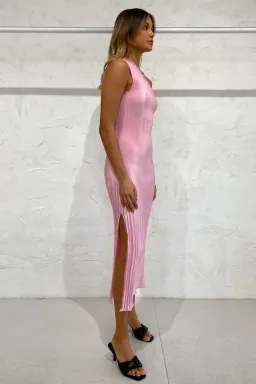 L’idée Soirée One Shoulder Midi Dress in Pink Size 10 for rent on The Volte - image 2