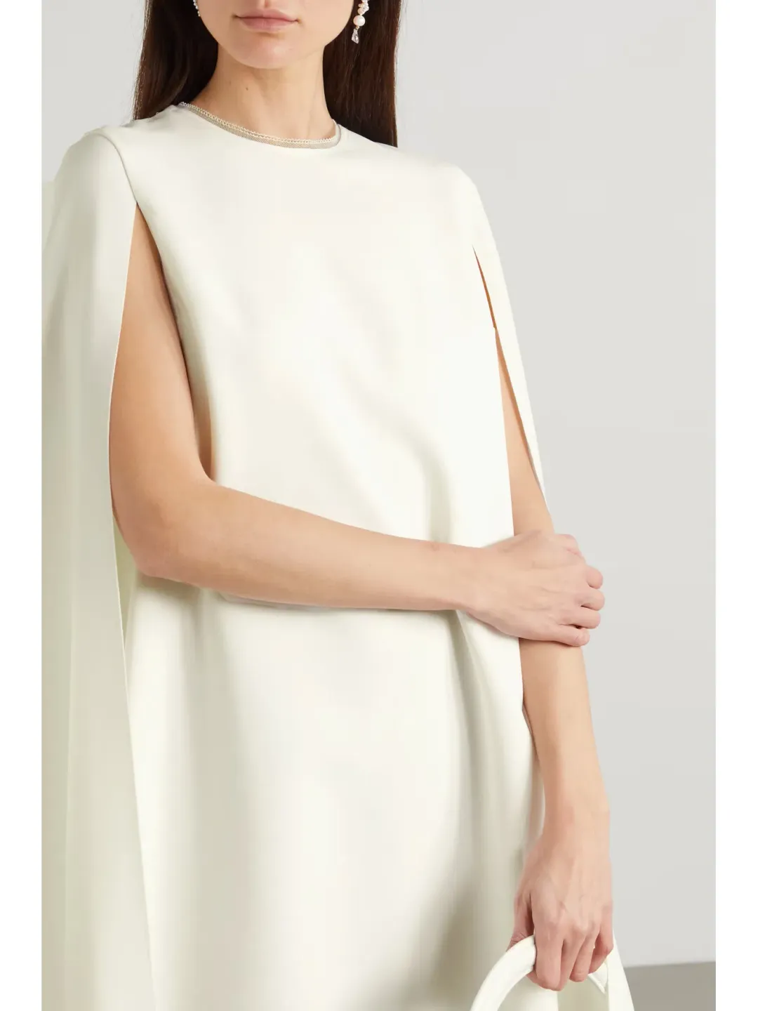 Roksanda Twiggy Cape A-line Dress Ivory Size 6 for rent on The Volte - main image