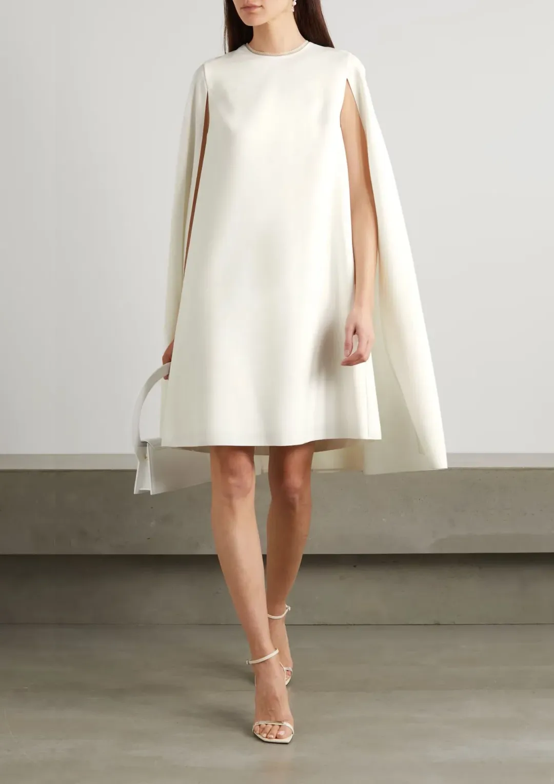 Roksanda Twiggy Cape A-line Dress Ivory Size 6 for rent on The Volte - main image