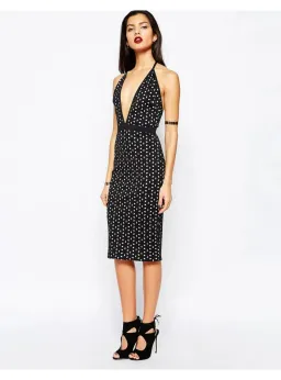 Bec & Bridge Black Midi Dress in Black Size AU 6 for rent on The Volte - image 1
