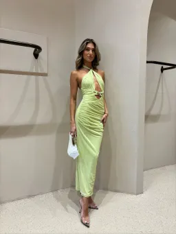 She Is Olla Dune Dress in Lime Spice Size S / AU 8 for rent on The Volte - image 1