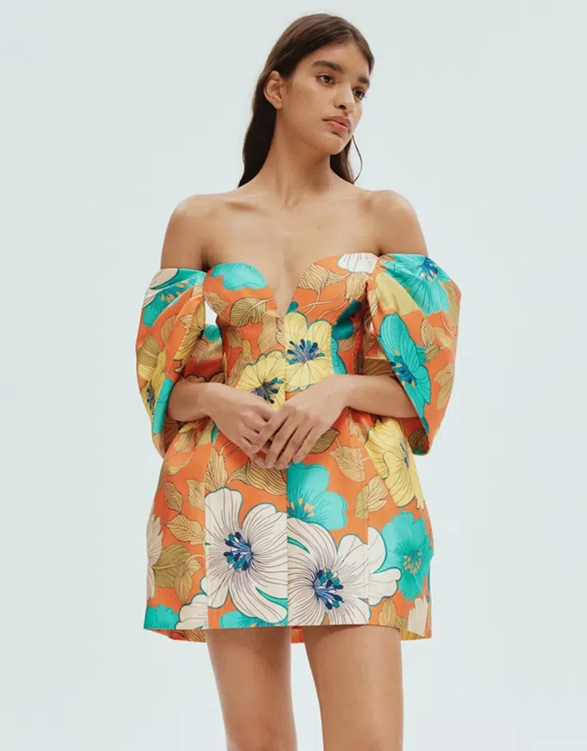 Alemais Piato Sculpt Mini Dress Floral Size 8 - Image 2