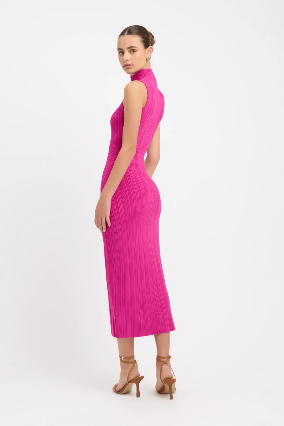 Kookai Raisa Funnel Midi Dress Pink Size 8 for rent on The Volte - main image