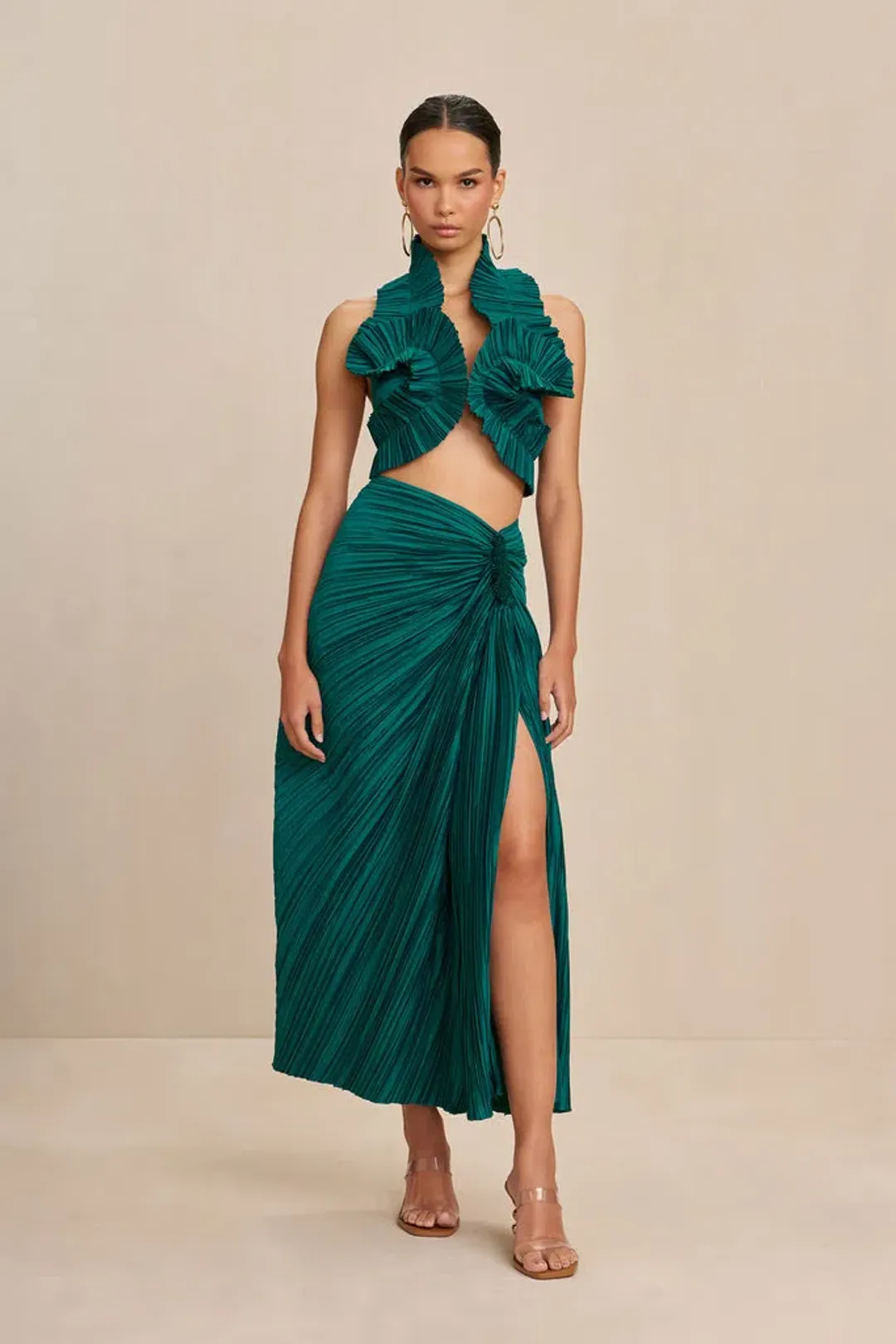 Cult Gaia Adilia Top & Sonoma Skirt Set Green Size S/ Au 8 for rent on The Volte - main image