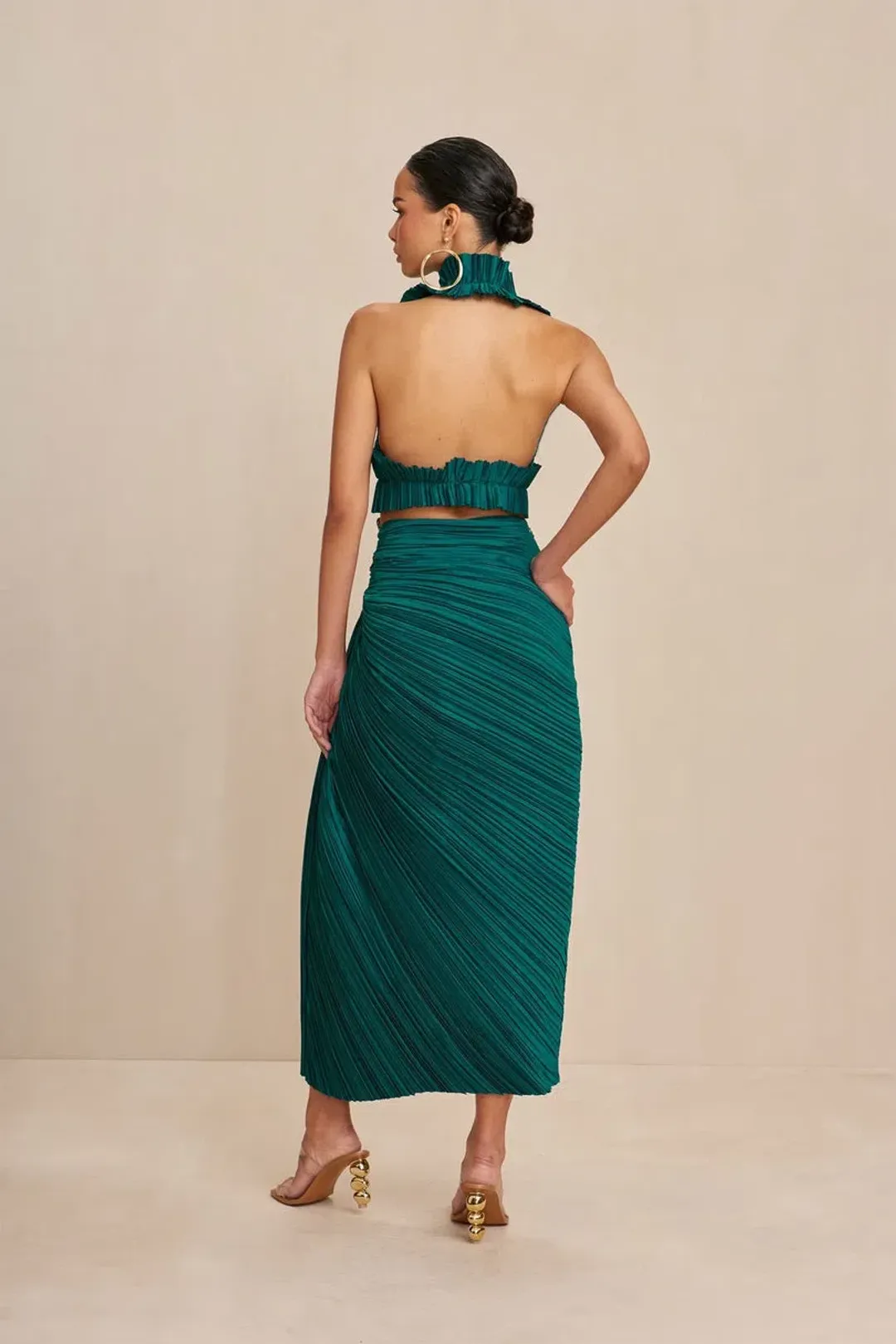 Cult Gaia Adilia Top & Sonoma Skirt Set Green Size S/ Au 8 for rent on The Volte - main image