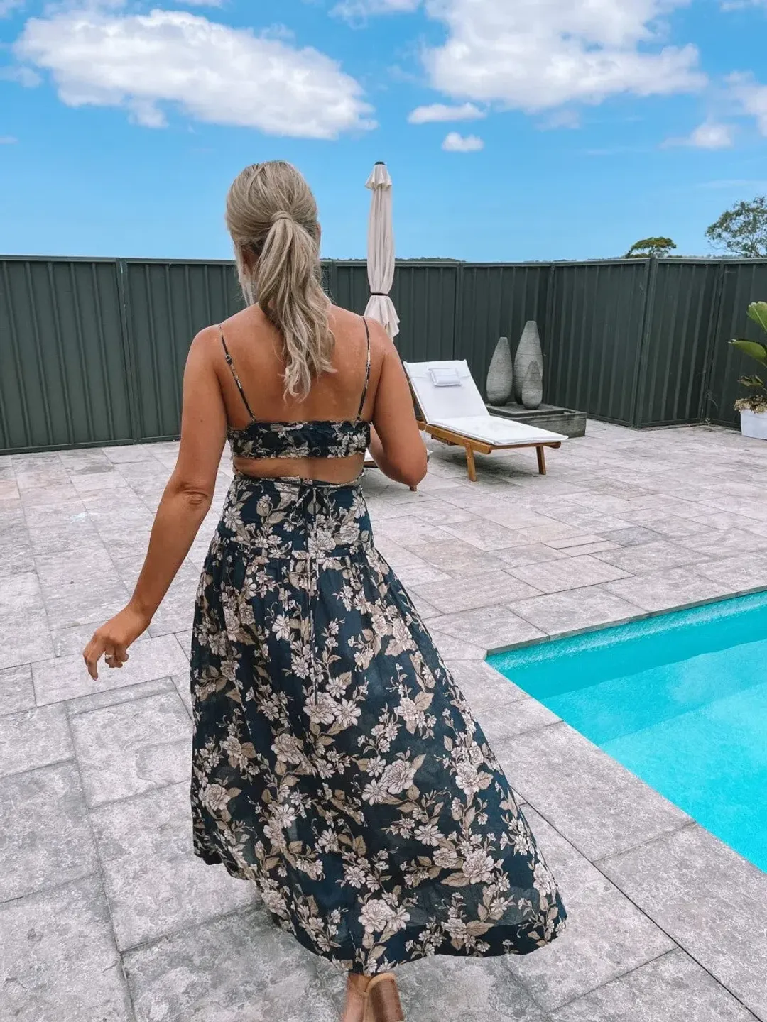Bec & Bridge Opaline Floral Crop Top and Skirt Set Floral Size 6 for rent on The Volte - main image
