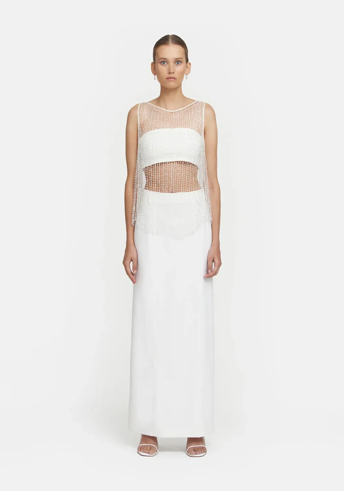 Viktoria & Woods Gravity Top Beaded White/Clear Size M/ AU 10 - Image 1