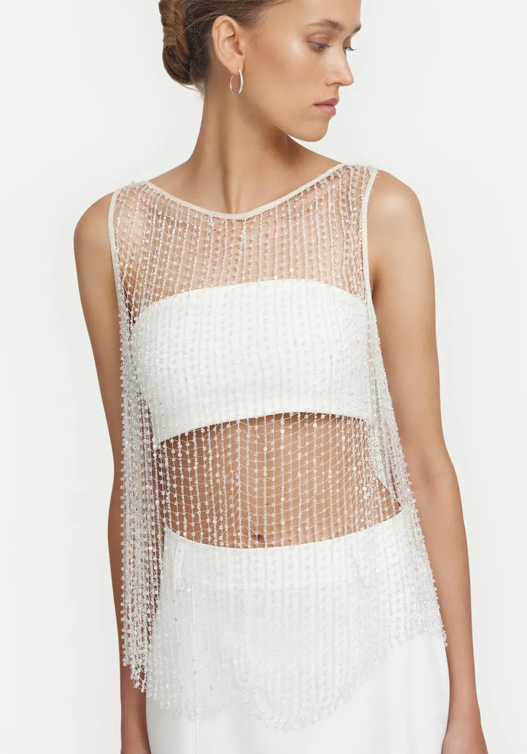 Viktoria & Woods Gravity Top Beaded White/Clear Size M/ AU 10 for rent on The Volte - main image