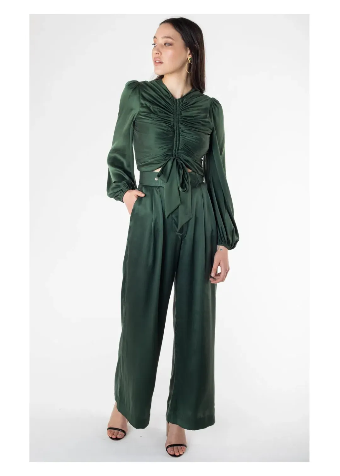 Zimmermann Espionage Silk Set Green Size 0/ AU 8 for rent on The Volte - main image