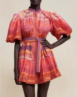 Acler Cardine Mini Dress Watercolour Horizon Size 8 for rent on The Volte - image 2
