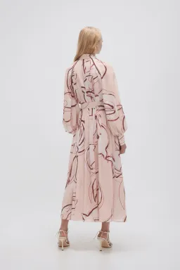 Aje Beatrice Pleated Midi Dress Whimsical Dove Size 10 for rent on The Volte - image 3