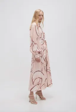 Aje Beatrice Pleated Midi Dress Whimsical Dove Size 10 for rent on The Volte - image 2