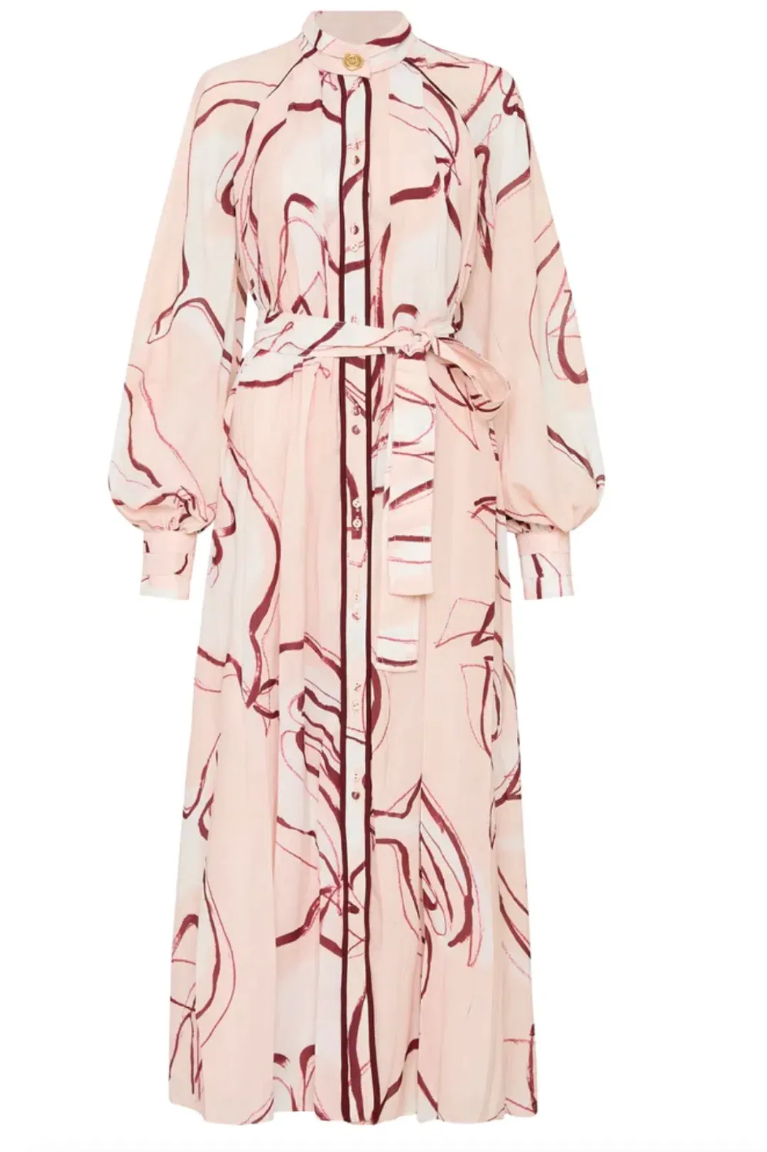 Aje Beatrice Pleated Midi Dress Whimsical Dove Size 10 for rent on The Volte - main image