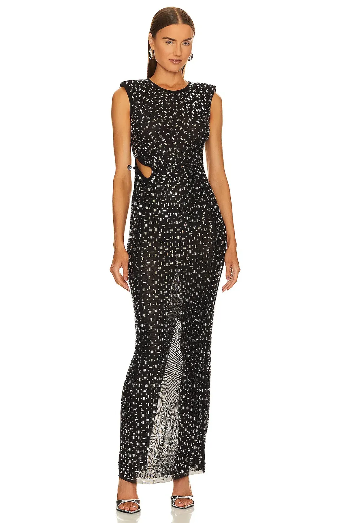 Self Portrait Rhinestone Gown in Black Size 8 - Image 4