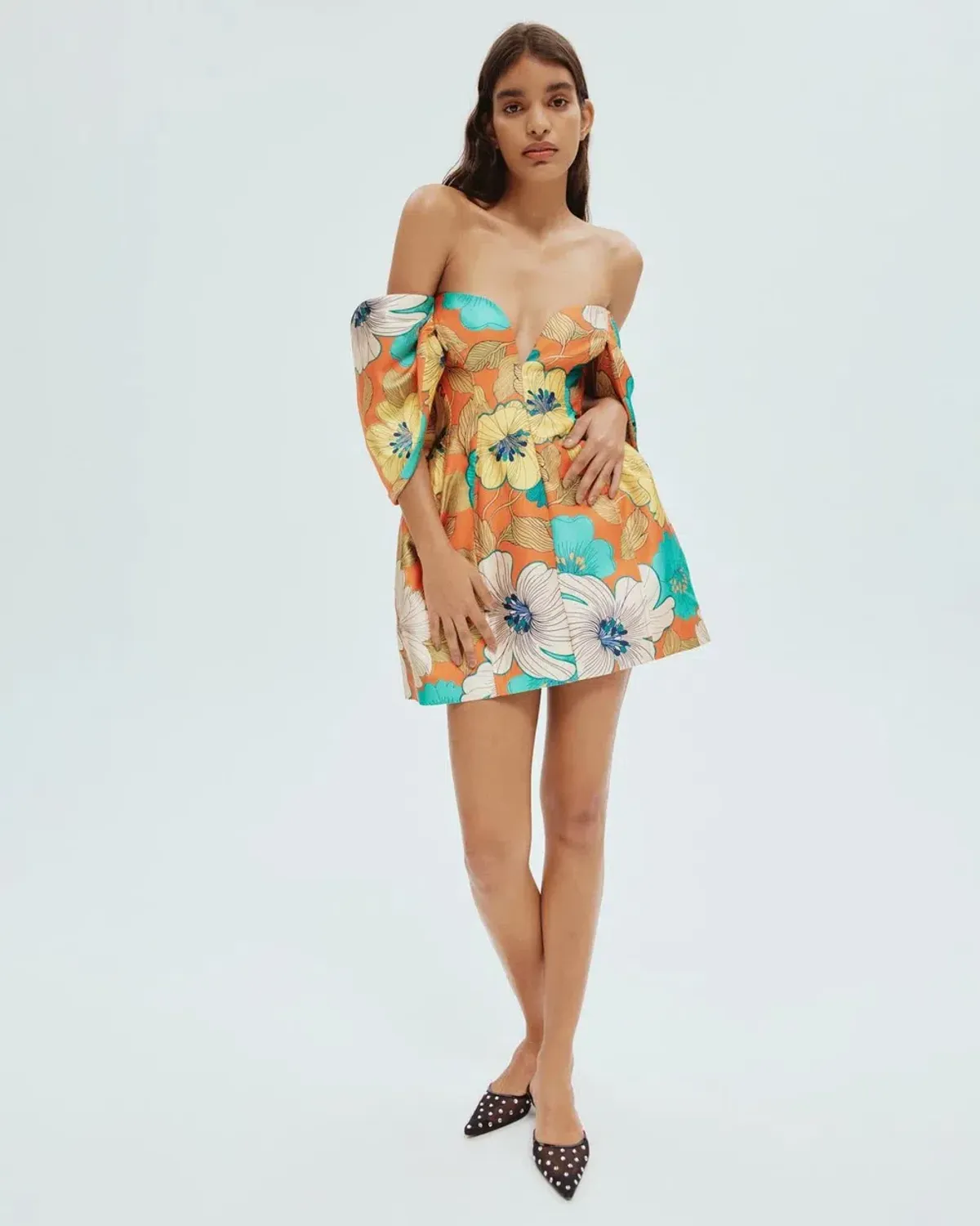 Alemais Piato Sculpt Mini Dress Floral Size 10 - Image 7