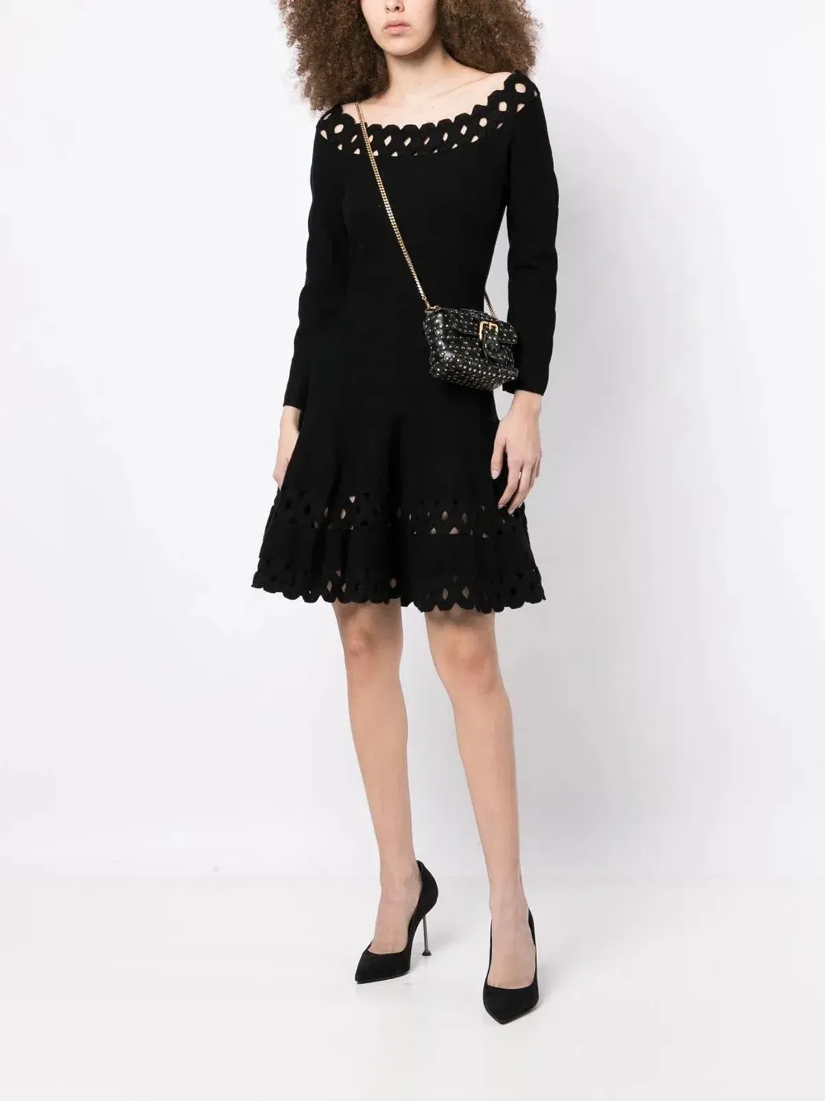 Emporio Armani Madonna Cutout A Line Dress Black Size IT 40 / AU 12 - Image 1