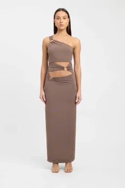 Kookai Sam Maxi Dress in Walnut Size 34 / XS / AU 6 for rent on The Volte - image 1