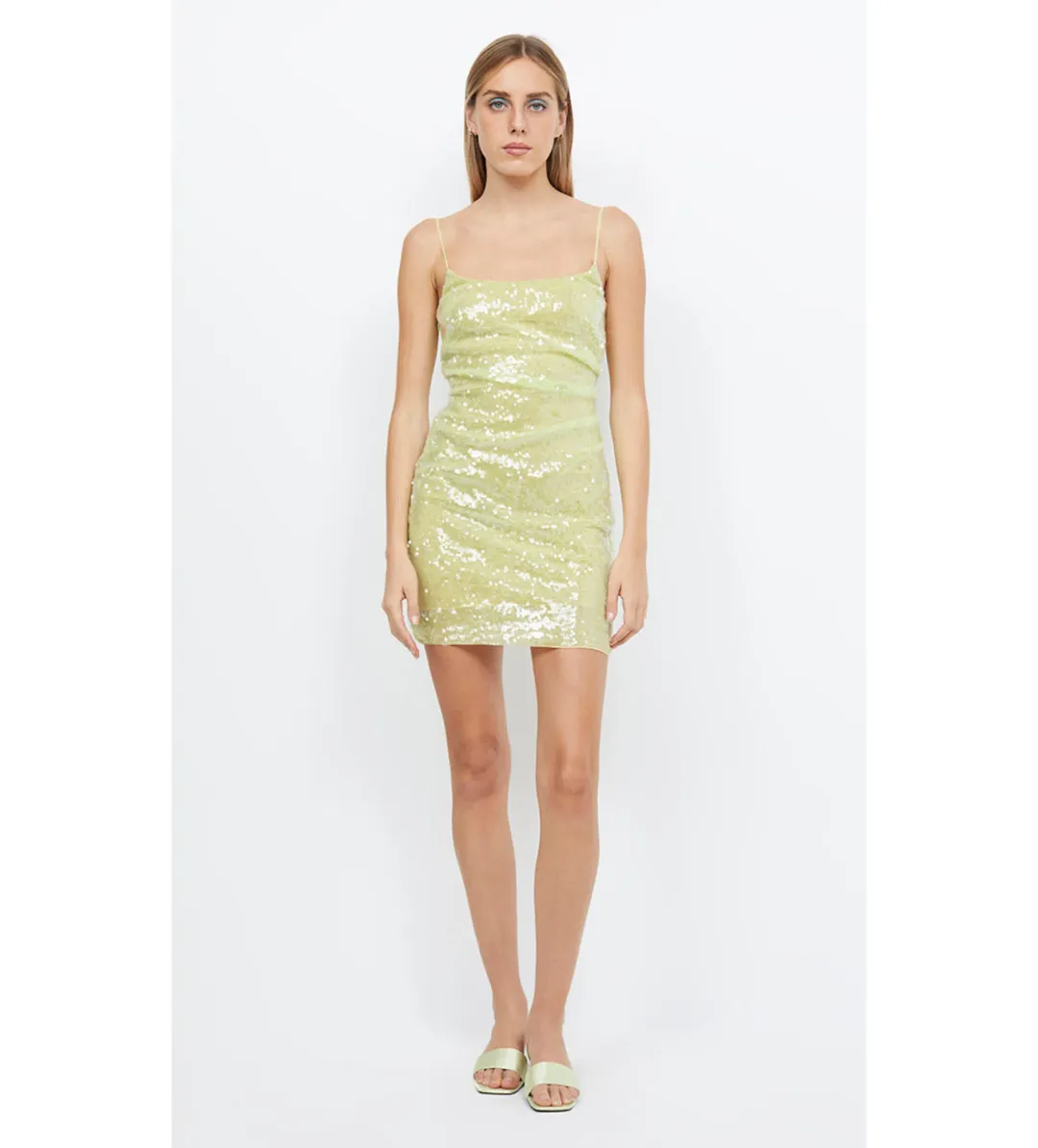 Bec & Bridge Venus Sequin Mini Dress Citrus Size 8 for rent on The Volte - main image