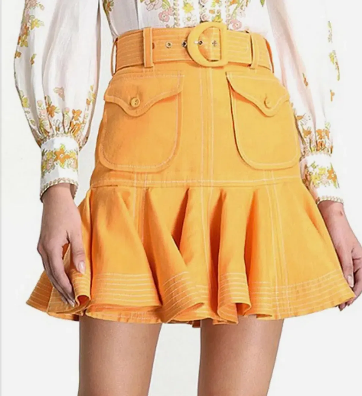 Zimmermann Super Eight Safari Skirt Yellow Size 2 / AU - Image 2
