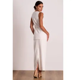 Pasduchas Weekender Linen Vest and Skirt Oat Size AU 14 for rent on The Volte - image 3