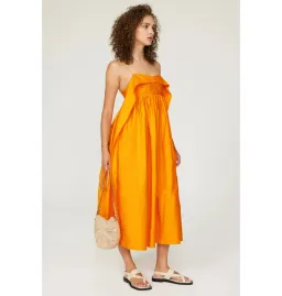 Cecilie Bahnsen Susa Midi Dress Orange Size AU 8 for rent on The Volte - image 2
