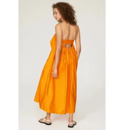 Cecilie Bahnsen Susa Midi Dress Orange Size AU 8 for rent on The Volte - image 3