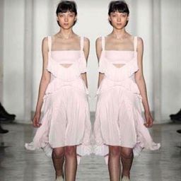 DION LEE - "Broken Pinafore" Dress in Black with Pink strap (back) for rent on The Volte - image 4