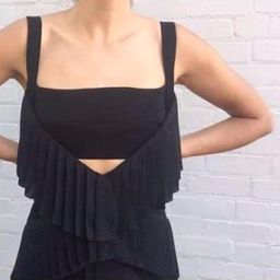 DION LEE - "Broken Pinafore" Dress in Black with Pink strap (back) for rent on The Volte - image 2